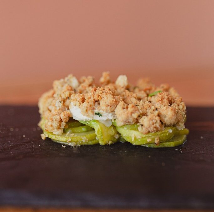 Crumble de courgettes et chèvre